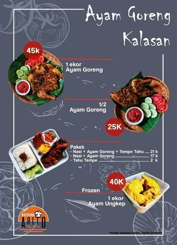 menu catering arito