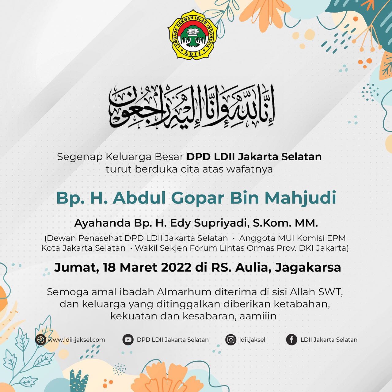 berita duka H.Abdul Gopar